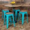 Flash Furniture 24" High Metal Indoor Counter Stool, Teal, PK4 4-ET-31320W-24-TL-R-GG - alternate 1